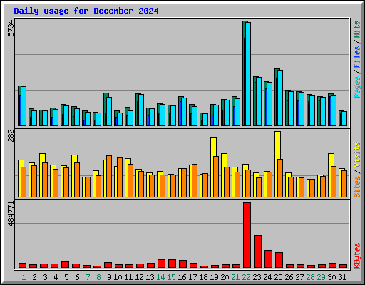 Daily usage for December 2024