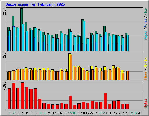 Daily usage for February 2025