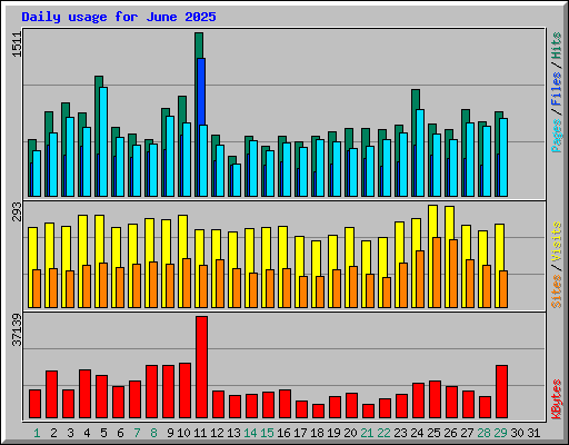 Daily usage for June 2025