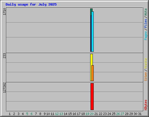 Daily usage for July 2025
