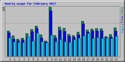 Hourly usage for February 2017