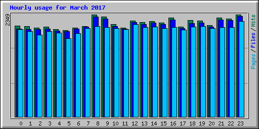 Hourly usage for March 2017