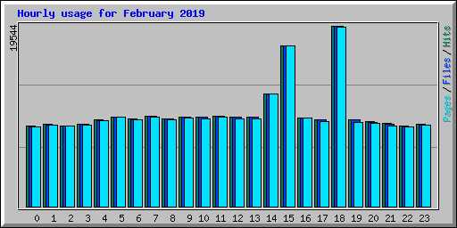 Hourly usage for February 2019