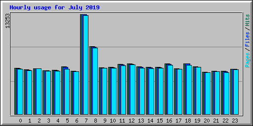 Hourly usage for July 2019