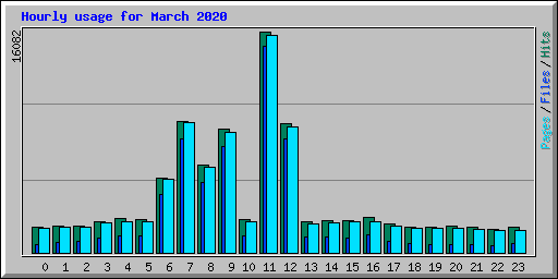 Hourly usage for March 2020