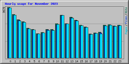 Hourly usage for November 2023