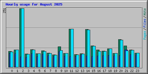 Hourly usage for August 2025